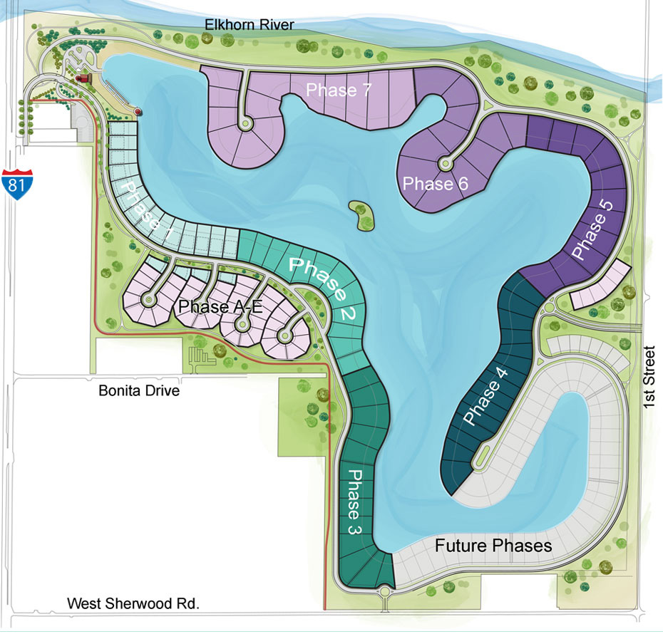 Medelmans Lake properties map